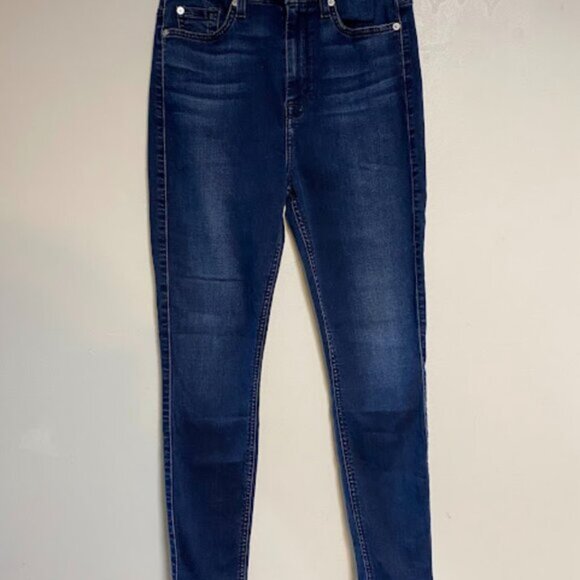 7 for All Mankind Denim “Aubrey” Dark Blue Women's Skinny Jeans Size 27 - Picture 3 of 9
